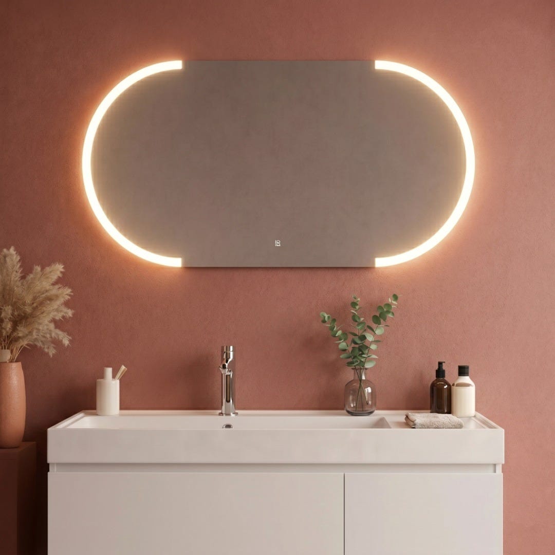 Koricini ovāls spogulis 120x60 cm ar