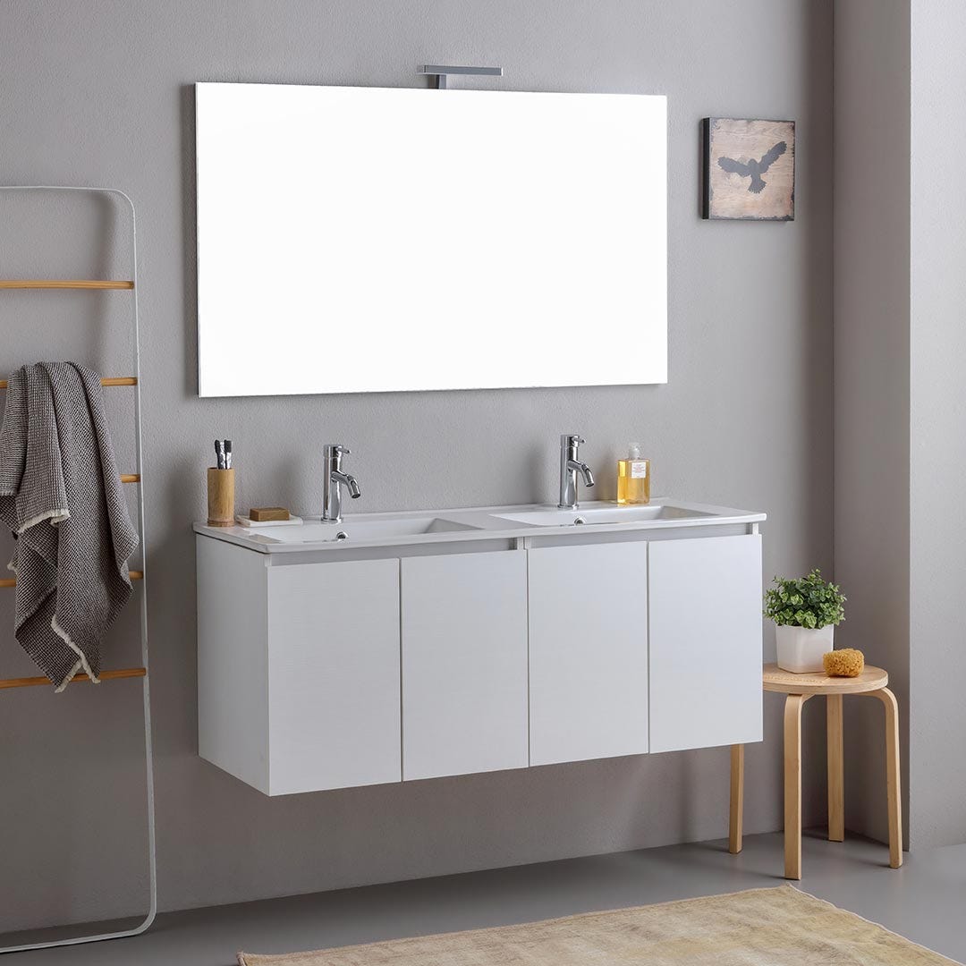 Vannas istabas skapītis 120 cm, balts