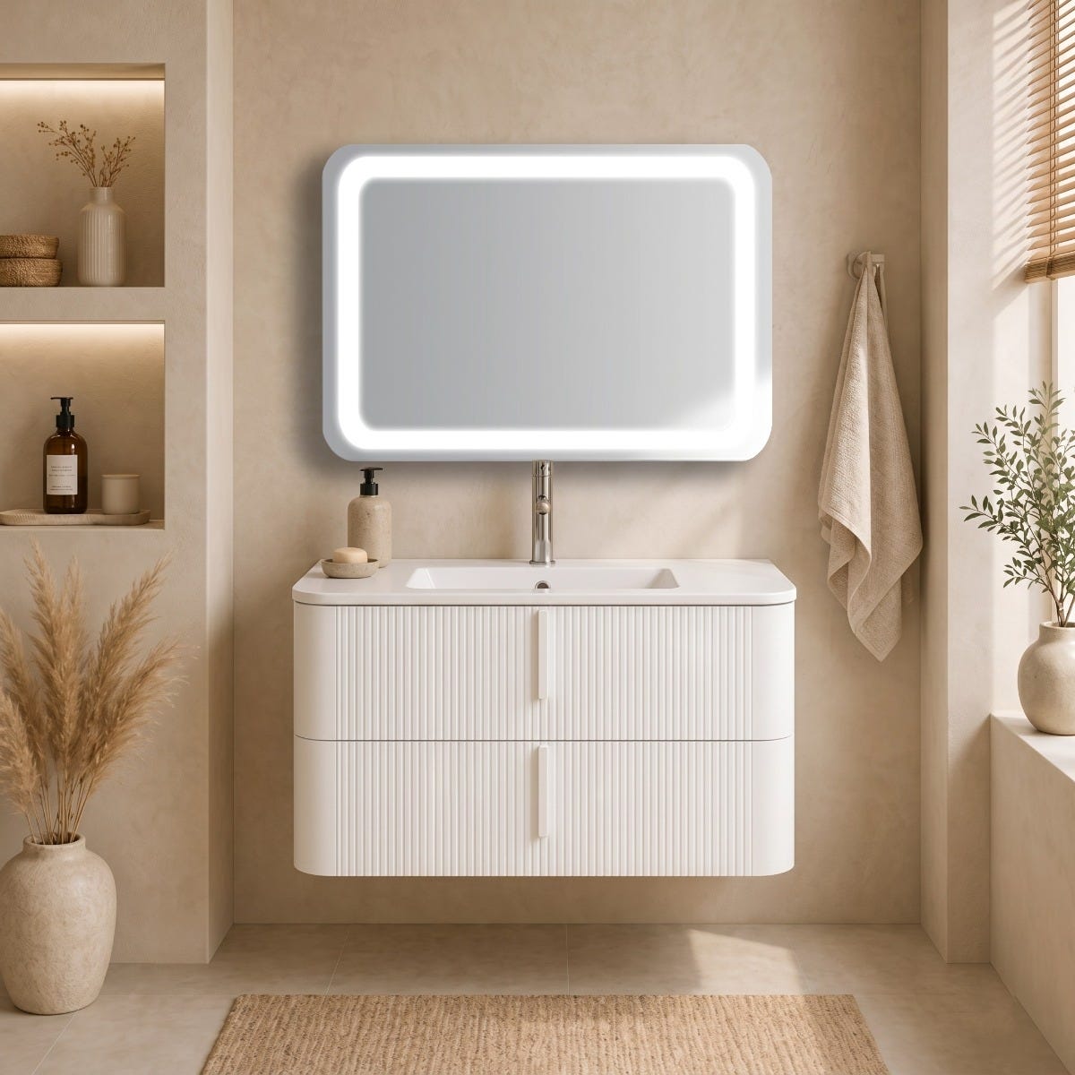 Vannas istabas skapītis 80 cm, balts