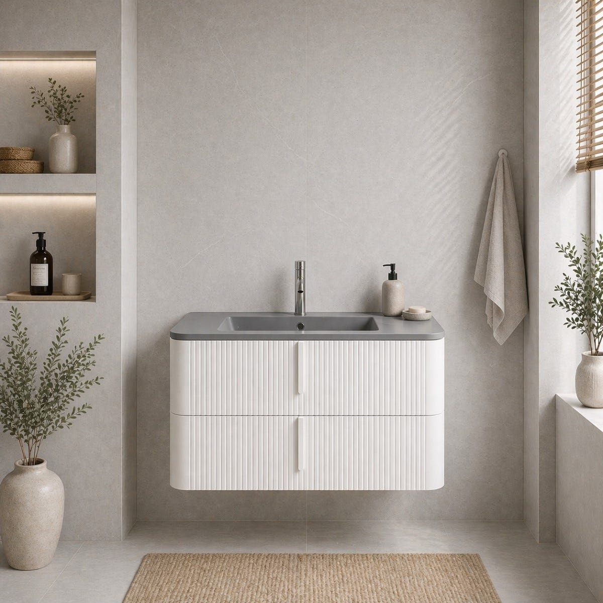 Vannas istabas skapītis 80 cm, matēti